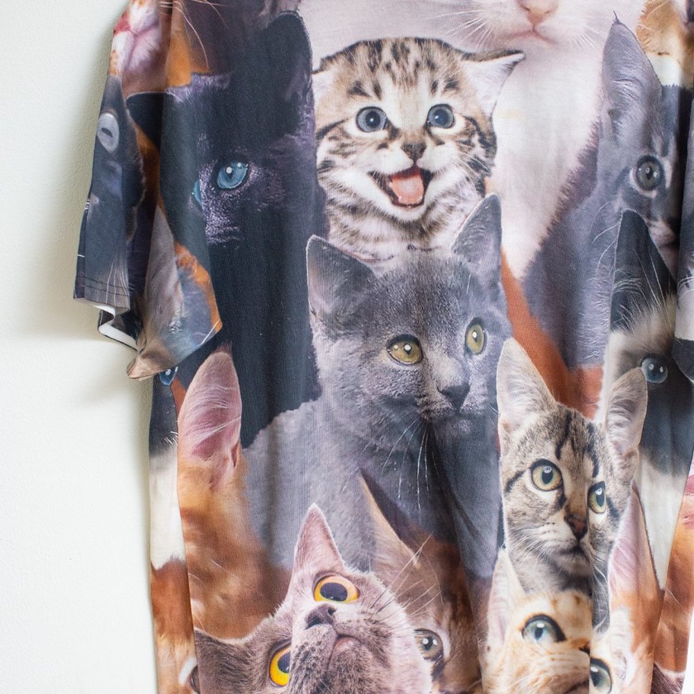 Funny Cat Kitten T-shirt Size L - Picture 2 of 9